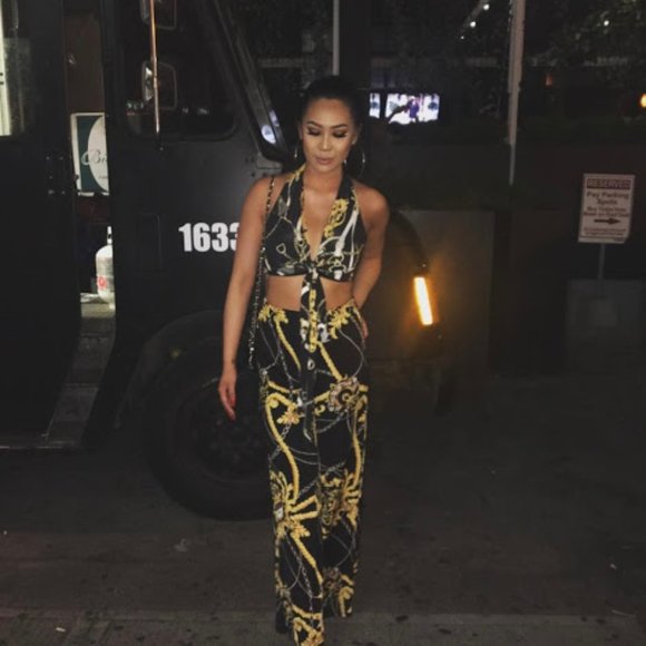 Versace Inspired Silky 2p Halter Set - Picture 1 of 6